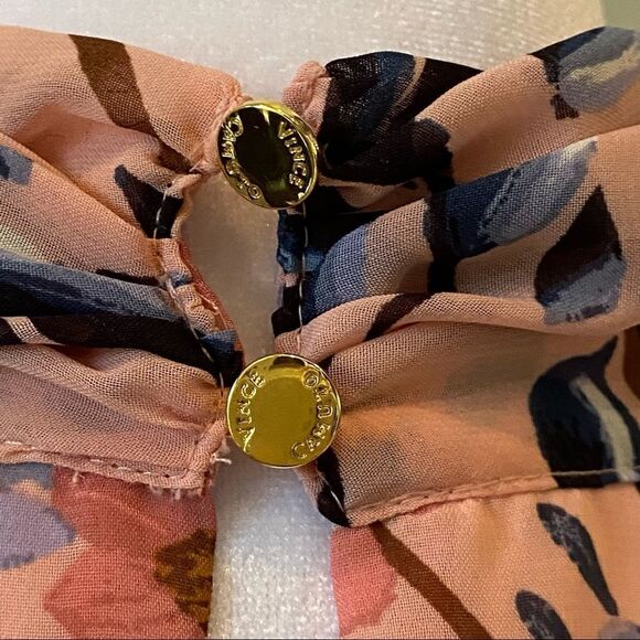 NWT VINCE CAMUTO Peach Floral Sleeveless A-line Dress. SZ 16 - Picture 10 of 15